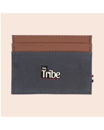 Houston Card Wallet- Grey with Tan